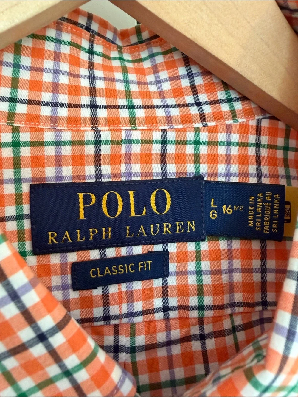 Polo Ralph Lauren Classic Fit Men's Long Sleeve Button Down Shirt Size L Orange